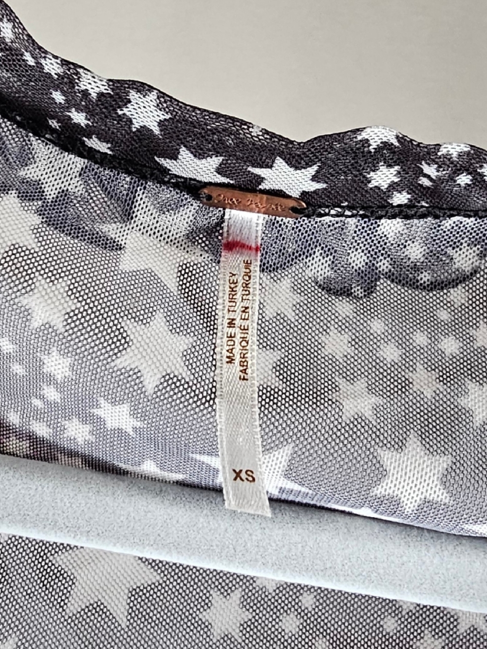 Free People Black & White Star Mesh Tie-Front Crop - Picture 5 of 5